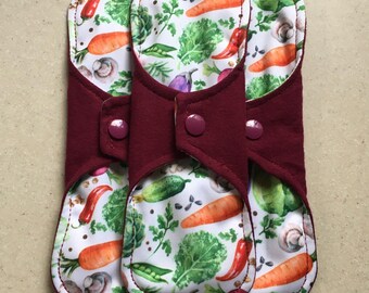 5 • cloth pad set • cloth pads • organic flannel top • organic bamboo cotton core • reusable cloth menstrual pads • liner • moderate • heavy