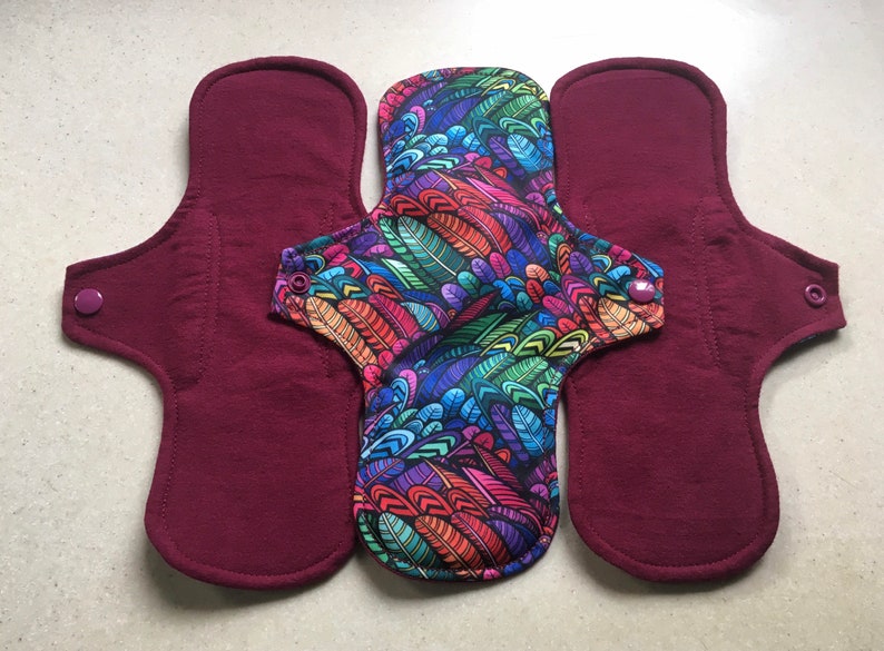 organic flannel top menstrual pads organic fleece absorbent core reusable cloth pads liners moderate heavy flow priced per pad