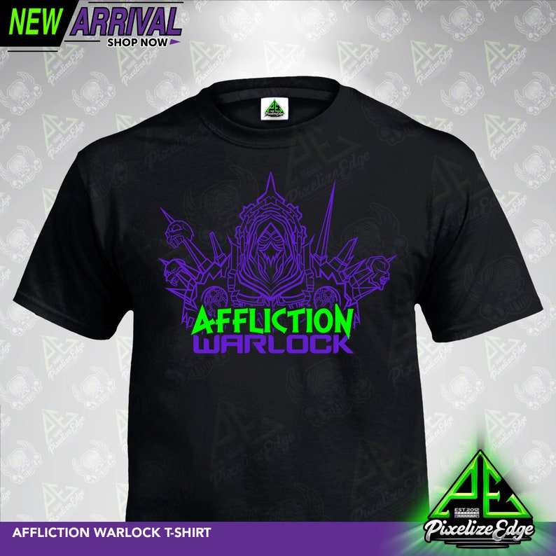 Affliction Warlock Tshirt World of Warcraft Inspired Wow Etsy