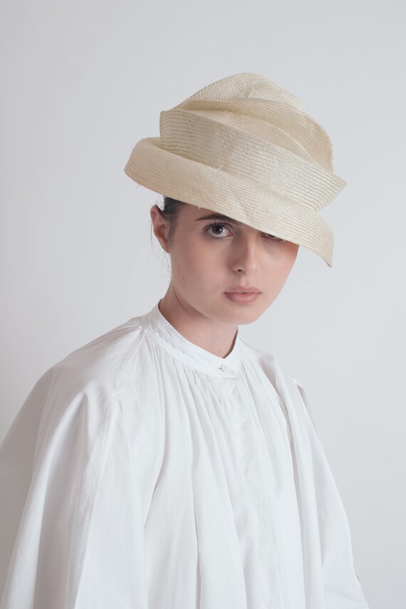 vintage origami straw hat - Gem