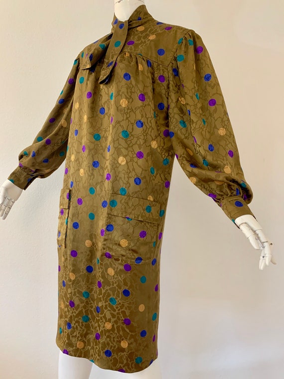 Adele Simpson Polka Dot Silk Dress