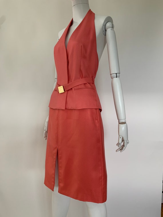 Gianni Versace Salmon Pink Halter Top And Skirt Se