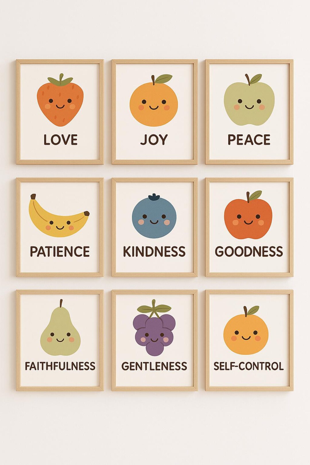 Fruit of the Spirit Wall Art Set — 9 Printable Kids Room Prints ...