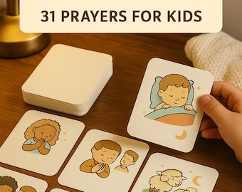 31 Days of Bedtime Prayers for Kids – Printable Prayer Cards (Multiple Sizes Included!)