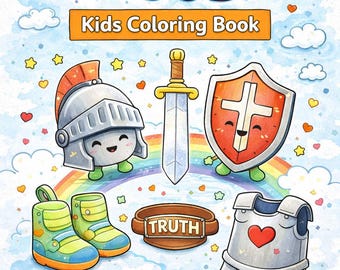 Armor of God Coloring Pages for Kids – 20 Page Christian Printable Coloring Book | Sunday School | Homeschool | Bible Activity | Instant Dow