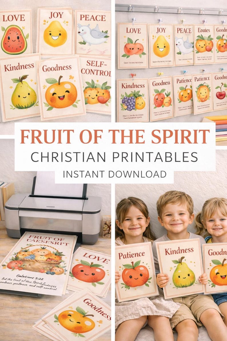 Fruit of the Spirit Printable for Kids | Christian Wall Art & Bible ...