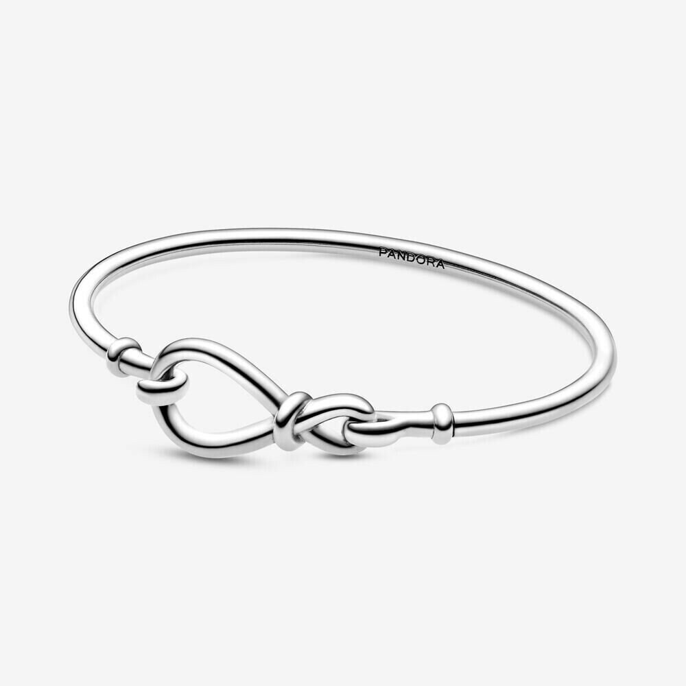 Pandora Infinity Knot Bangle Bracelet Sterling Silver Multiple Sizes