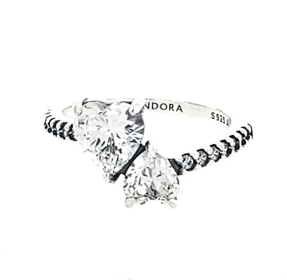 Double Heart Sparkling Ring