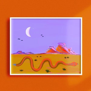 A Dream in the Desert landscape illustration | Art Print & Digital Download