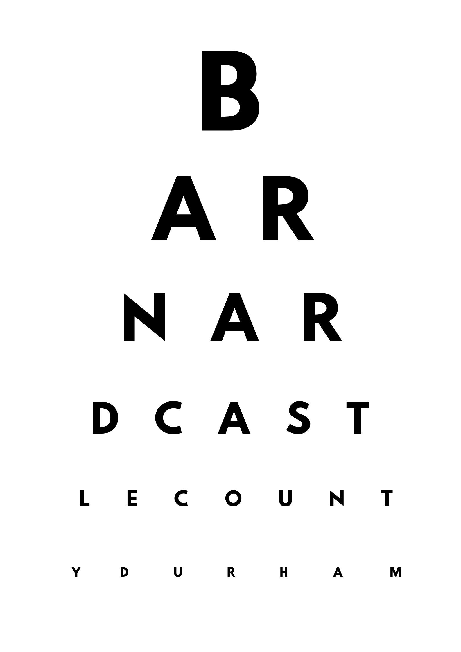 Barnard Castle Eye Test A4 Digital Download - Political Humour Funny Optician Eye Sight Joke Black and White Type Text