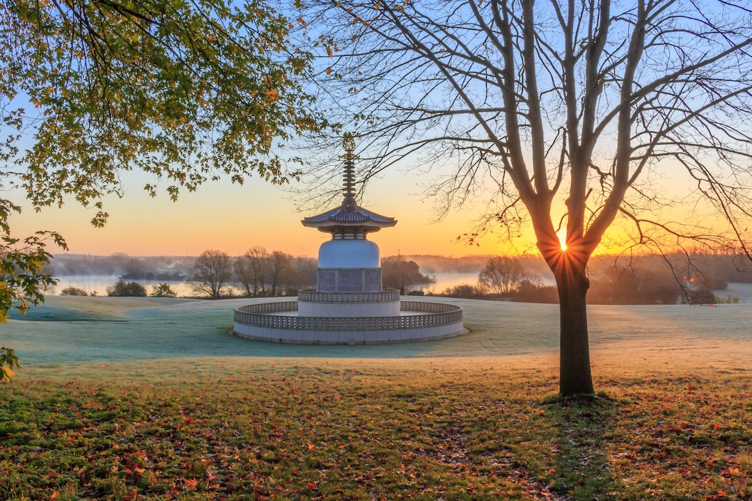 Buy Frosty Autumn Sunrise at Willen Lake Peace Pagoda Milton Keynes MK  Photo A3 or A4 Print Image 18x12 15x10 12x8 9x6 Inch Online in India