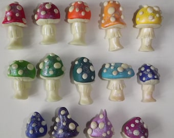 Hand made magyckal faery toadstool fridge magnets, any colour available, can be hand made to order