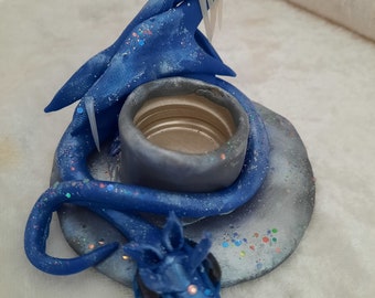Winter dragon candlestick