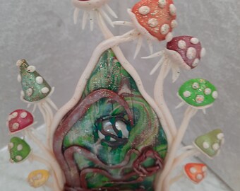 Fabulous free standing autumnal faery door with dragon