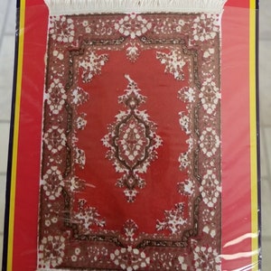 Alfombra vintage en miniatura Lundby Oriental Dollhouse de Suecia (Art.Nr. 6291)