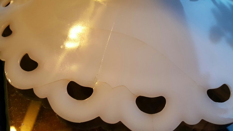 After Christmas Special~Anchor Hocking Old Colony Lace Milk Glass Pedestal Center Fruit Bowl circa 1960/'s
