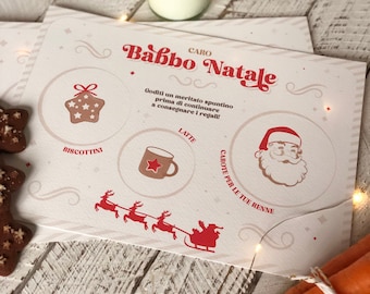 Tovaglietta di Babbo Natale digitale: accogli Babbo e le sue renne con uno spuntino! Pdf da stampare in un numero illimitato di copie