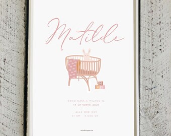 Personalized birth picture with name and birth information
