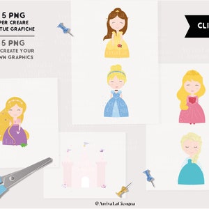 Cinderella digital clipart, Cinderella artwork for use on party kit, invitations, prints, Cinderella illustrations, Cinderella printable