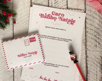 Letterina Babbo Natale digitale + busta coordinata da stampare e ritagliare. Pdf stampabile in un numero illimitato di copie