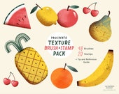 Ultimate Procreate Texture Brush & Stamp Pack: Line, Grain, Pattern, Texture. 48 Brushes, 20 Stamps