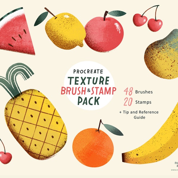 Procreate Texture Brushes and Stamps Digital Brush Pack / Digital Art Grain Noise Texture Pattern Brush Bundle / Textured Illustration