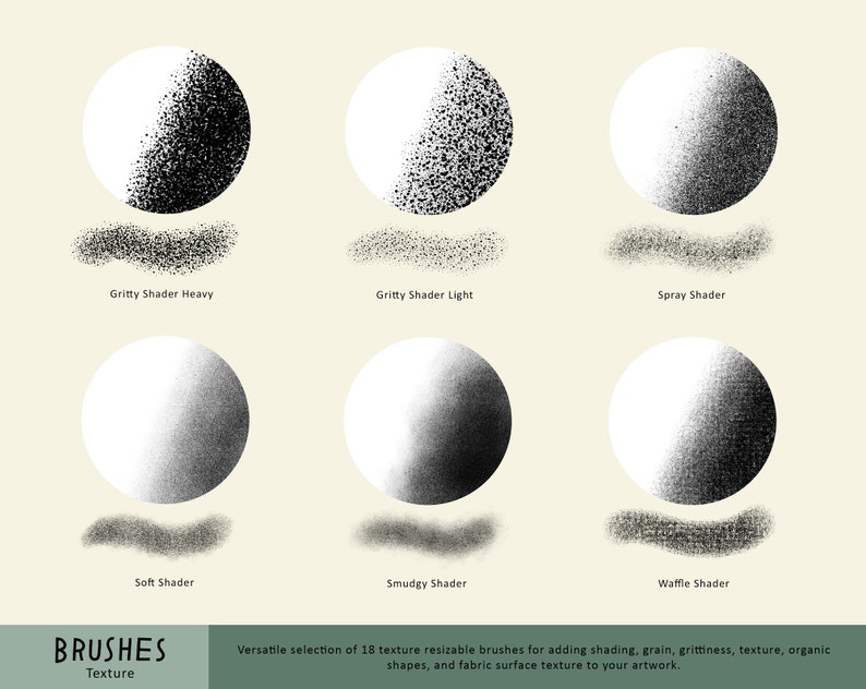 Procreate Texture Brush Set / Digital Brush Bundle / Textured Illustration Brushes / Organic Textures / Shader Texture Brush image 2