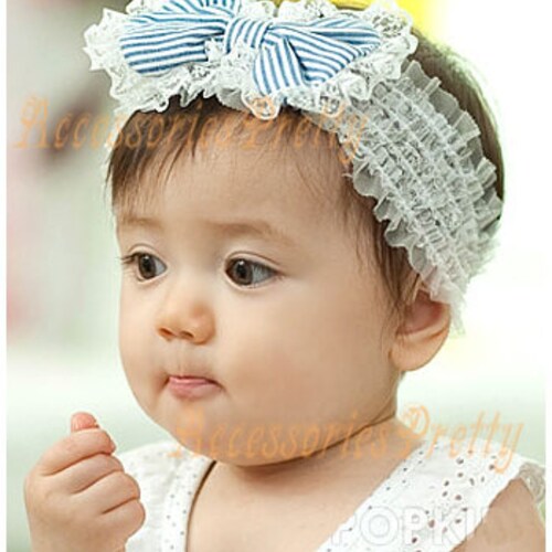 Handmade Lace Bowknot Baby Headband, Hairband for Kids / Baby Girls, Little Bridesmaids, Lovely Elastic Hair Clip