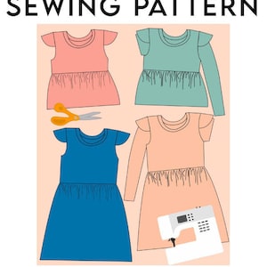 Babydoll Dress & Top Sewing Pattern: Knit Fabric PDF (Sizes 2-10)