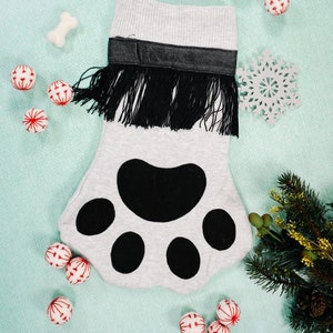 Dog Paw Stocking Sewing Pattern - Christmas stocking, pet stocking, cat stocking, downloadable PDF sewing pattern
