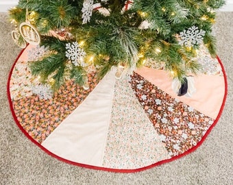 12 Piece Christmas Tree Skirt Sewing Pattern - downloadable and printable, beginner sewing project, Christmas sewing project