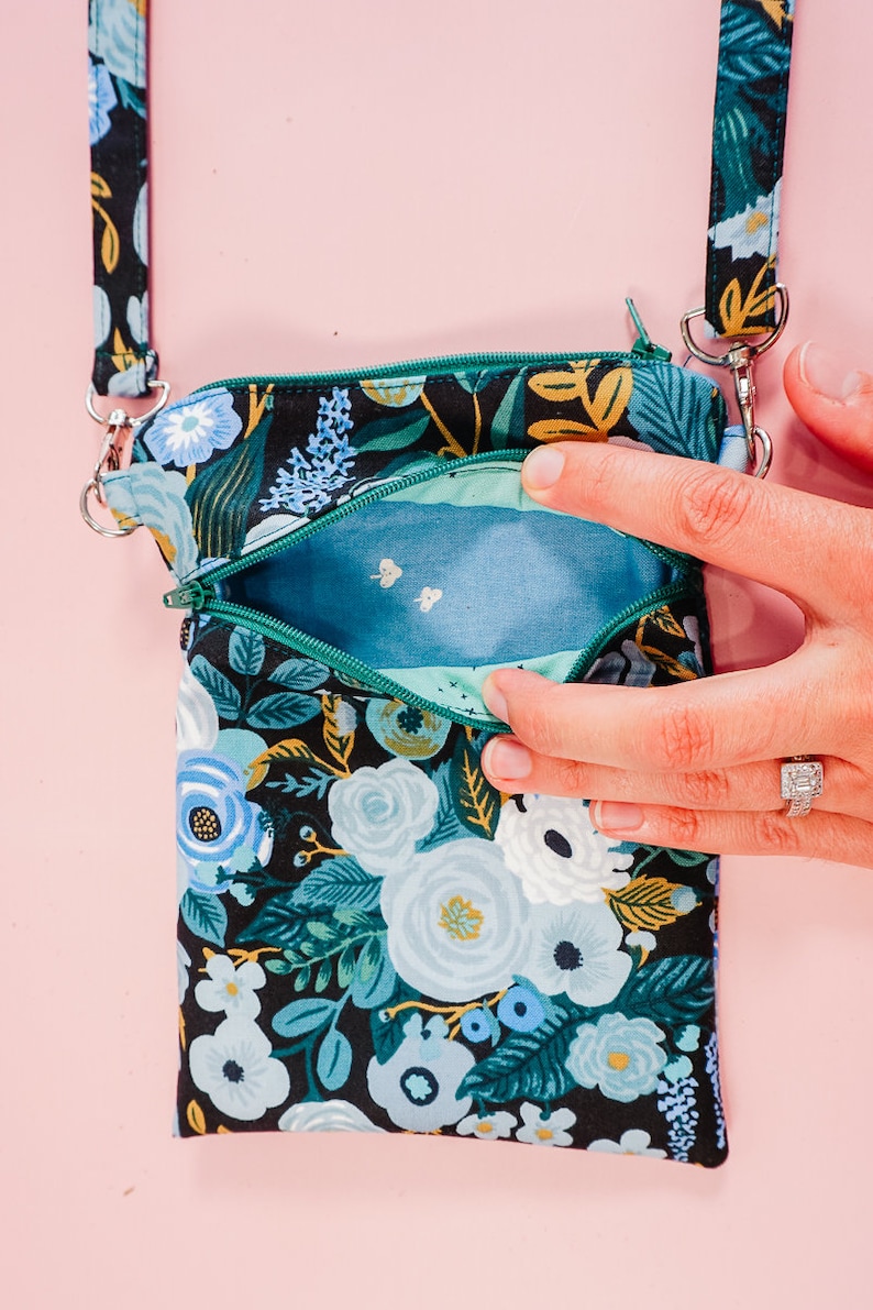 Cell Phone Bag PDF Sewing Pattern - Crossbody Purse, Zipper Pouch ...