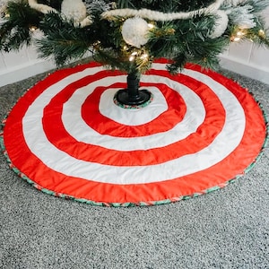 Striped Christmas Tree Skirt Sewing Pattern: Multi-Size PDF Project