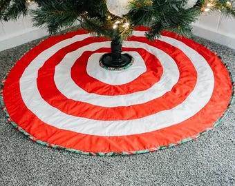 Patrón de costura para falda de árbol de Navidad a rayas: Proyecto PDF multitamaño