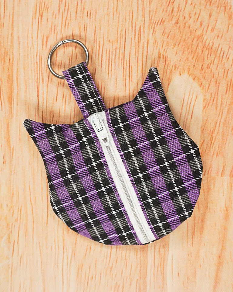 Cat Zipper Pouch Sewing Pattern: Mini Keychain Tutorial (PDF Download)