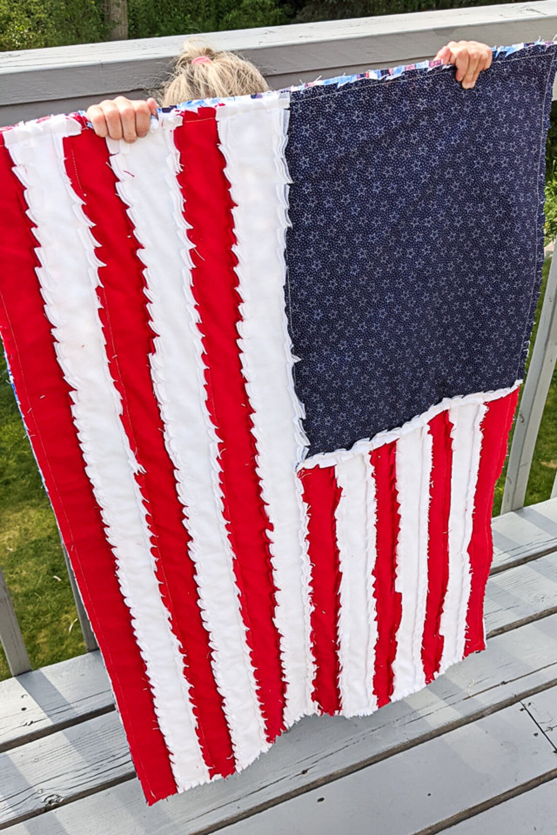 Flag Rag Quilt Pattern and Tutorial DIY American Flag Quilt Etsy