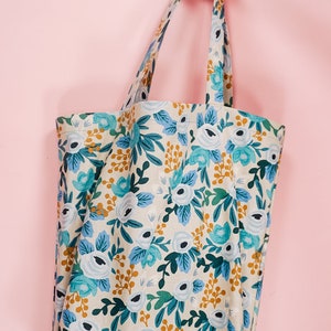 Floral Tote Bag Sewing Pattern: Beginner Canvas Project (PDF Pattern)