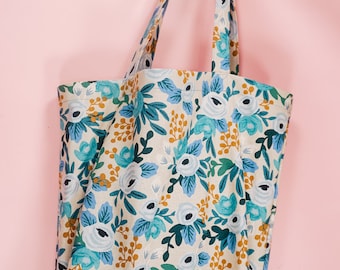 Floral Tote Bag Sewing Pattern: Beginner Canvas Project (PDF Pattern)