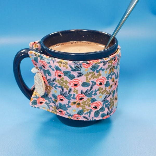 Mug Cozy Sewing Pattern - PDF downloadable sewing pattern, beginner sewing project, handmade gift idea