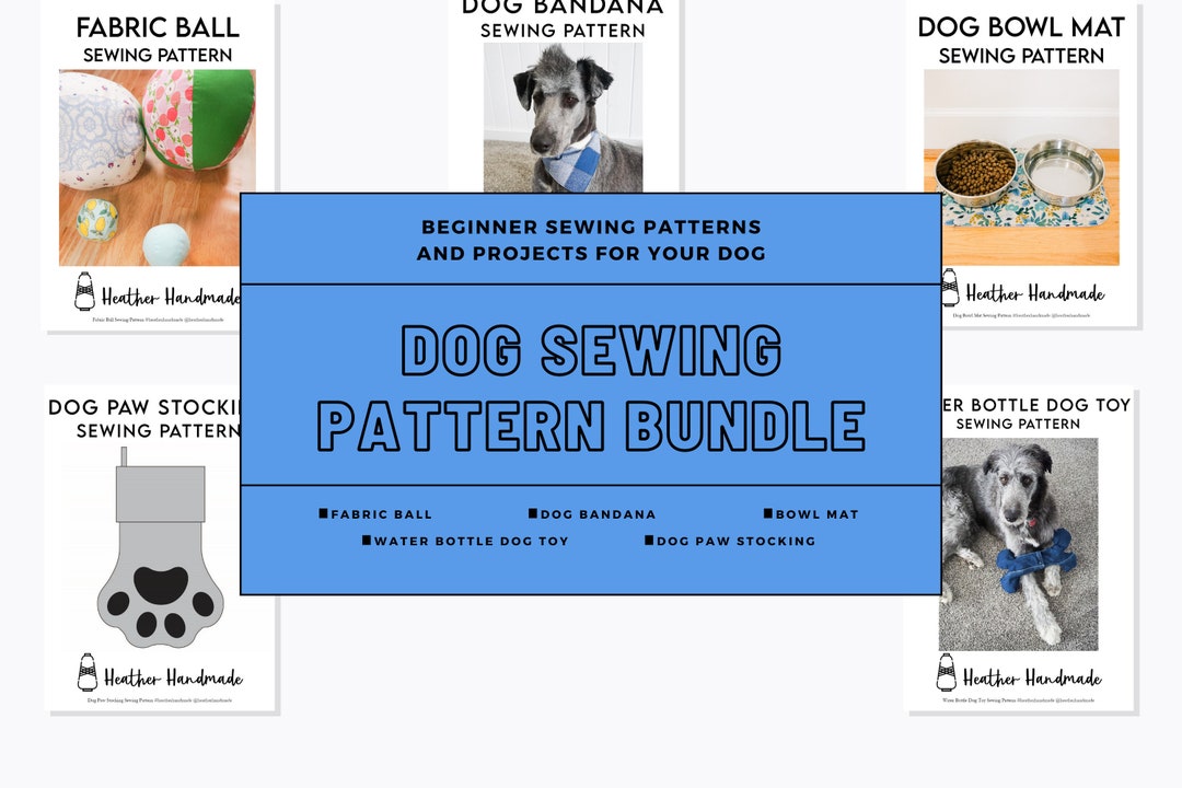 Dog Sewing Pattern Bundle PDF Printable Downloadable, Beginner Sewing