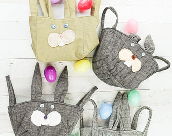 Easter Bunny Basket Sewing Pattern | Patchwork Scrap-friendly ...