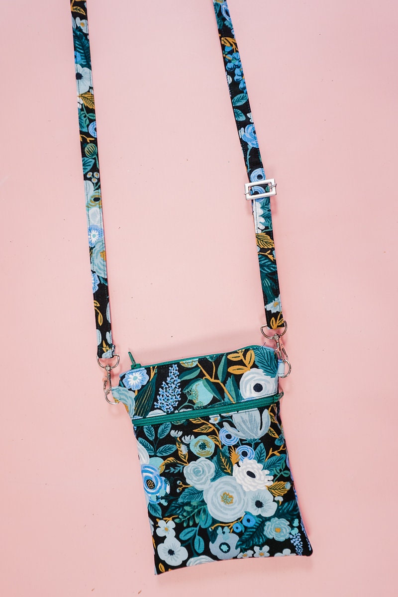 Cell Phone Bag PDF Sewing Pattern - Crossbody Purse, Zipper Pouch ...