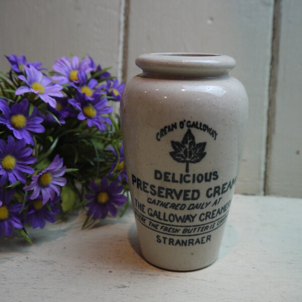 Antique Jar - Scottish Cream Jar - Dairy Cream Pot - Jam Pot - Vintage mason jar Dairy Pot - Dairy jar - Marmalade Jar - Antique Advertising