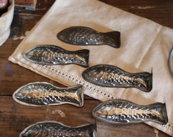 Vintage Aluminium Fish Chocolate Moulds, Wall Decor, Kitchen Decor