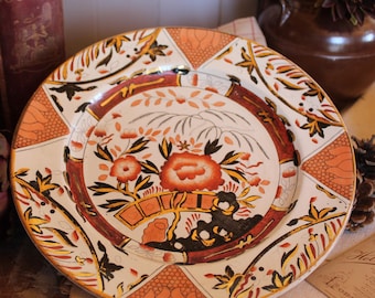 Antique Ironstone plate, Gaudy Welsh Plate, Wall Decor