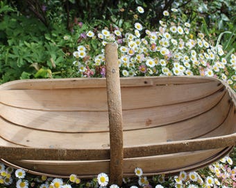 Vintage Sussex Trug Basket – Wooden Gardening Trug, Rustic Home Decor