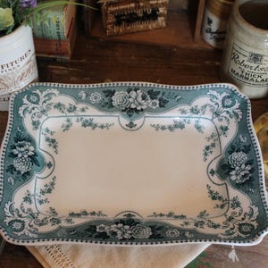 Antique Burslem Ironstone Serving Plate: English Farmhouse Decor