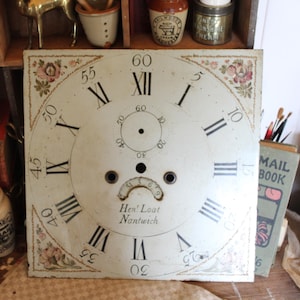 Stunning Antique Salvaged Grand Father Clock Face - Antique Clock Face - Vintage Clock Face - Antique Clock - Antique Clock Faces - English