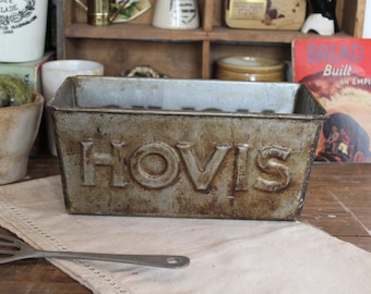 XL Vintage Hovis Loaf Tin – Circa 1950s Bakery Baking Pan, Herb Planter