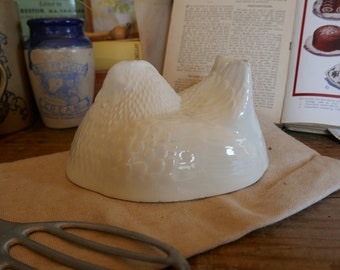 Antique White Ironstone Jelly Mould - Greens Chicken Mould - Jello Mould - Antique Terrine  - Antique Cookware - Jello - Jellie Mould